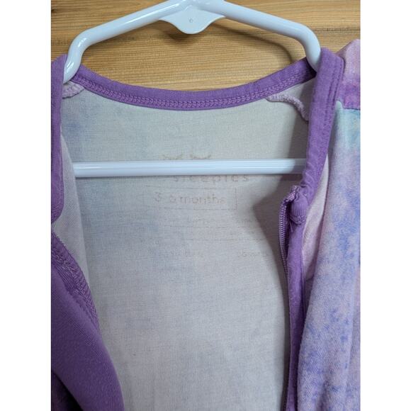 Little Sleepies Convertible Zip Sleeper 3-6 Months Purple Tie-dye - Picture 3 of 3